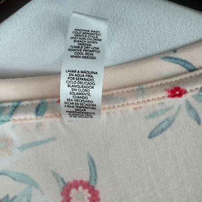 Flora Nikrooz Women Sz XL Pajama Top Peach Floral super soft short sleeve