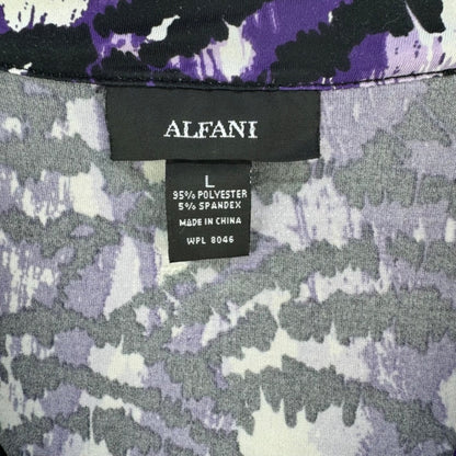 Alfani Women Blouse Sz L Tank top cowl neck embellished Purple Black White
