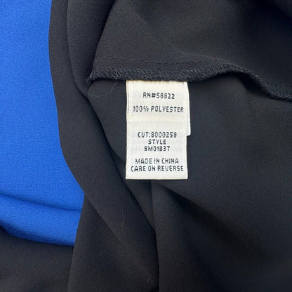 StudioM Top Sz XS Layered Royal Blue Black Asymmetrical Round Neck Sleeveless