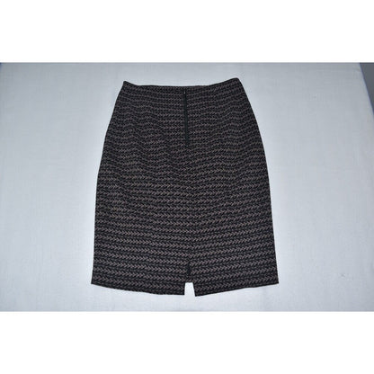Mossimo Skirt Sz 8 Stretch Pencil Black with Brown Print