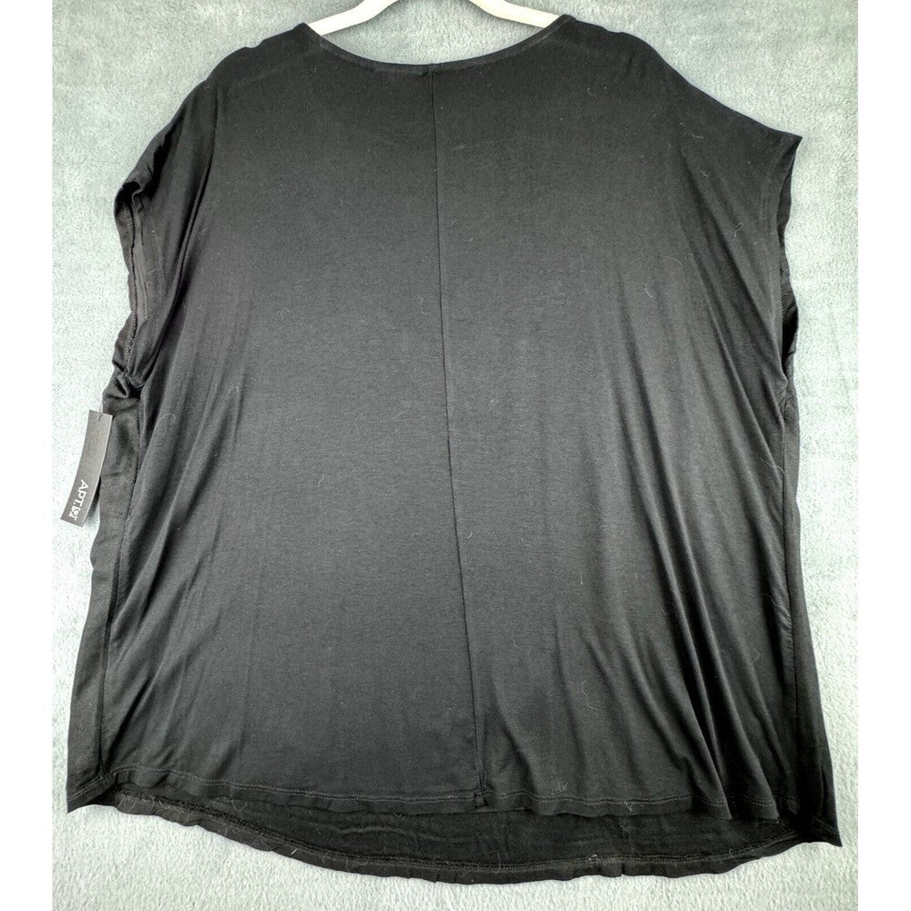 APT 9 Top Sz 2X Black Gold and White Embellishment V-Neck Sleeveless