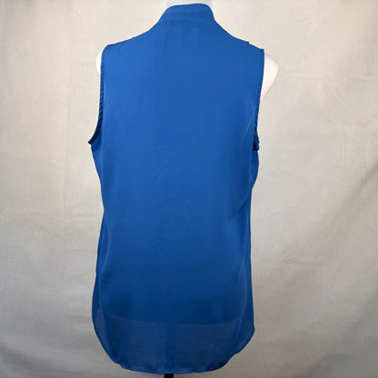 Rose & Olive Ladies Blouse Sz M Blue V-Neck Pullover  Sleeveless