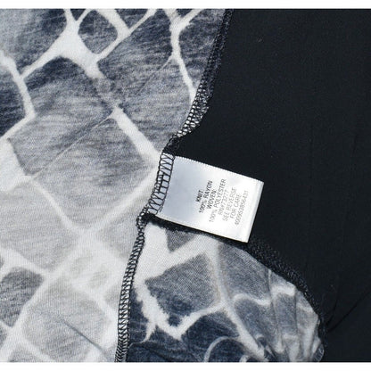 Simply Vera Wang Sheer Long Sleeve Split Neck Black Geometric  Blouse Top Size S