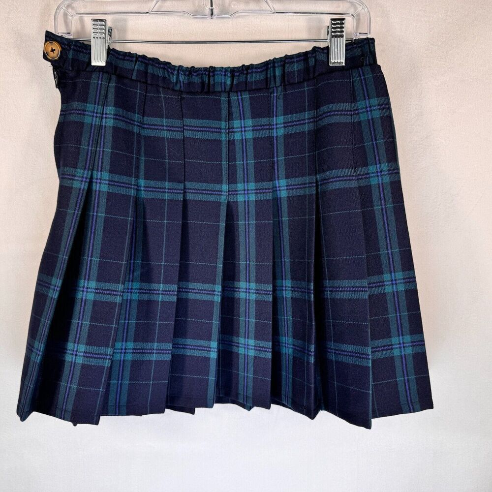 Wild Fable Plaid Skirt Sz S Pleated Blue Green School Girl