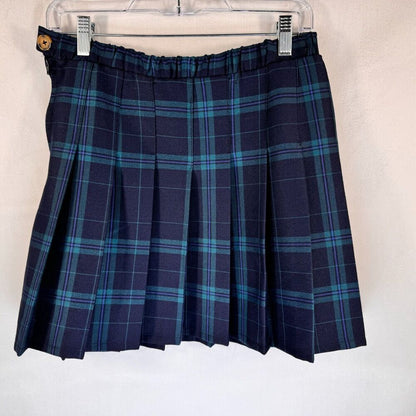 Wild Fable Plaid Skirt Sz S Pleated Blue Green School Girl