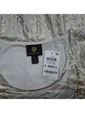 JM Collection Women Top Sz XS Scoop Neck Cold Shoulder Long Sleeve