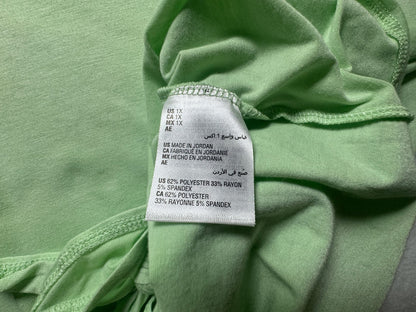 Ideology Women 1X NWT Light Green Knot Front Top Boat Neck 3/4 Sleeve