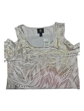JM Collection Women Top Sz XS Scoop Neck Cold Shoulder Long Sleeve