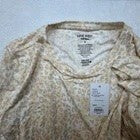 Nine West Top Sz S White Beige Animal Print Elbow Length Sleeves Crew Neck NWT