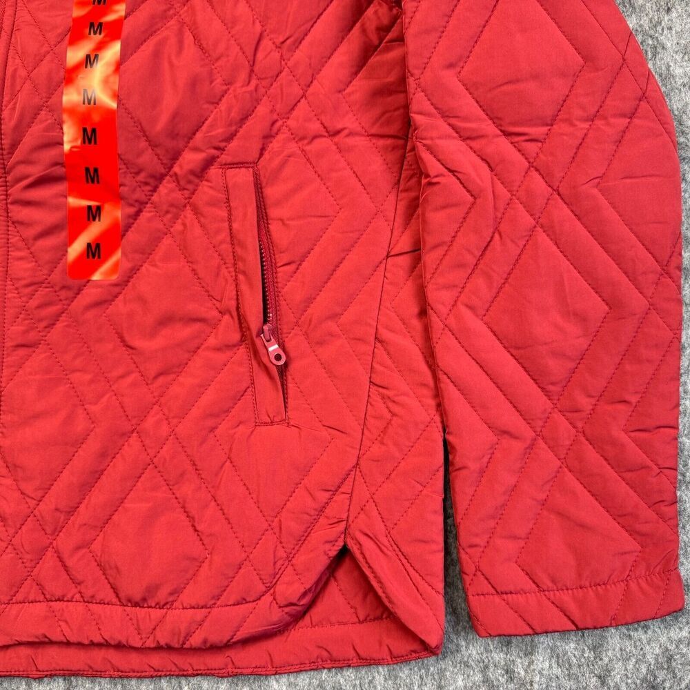 Voyager  Ladies Sz M Red Quilted Jacket Water Resistant Lightweight NWT B2061