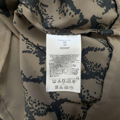 Banana Republic Top Sz XS Brown Black Print Sleeveless Semi Sheer Round Neck