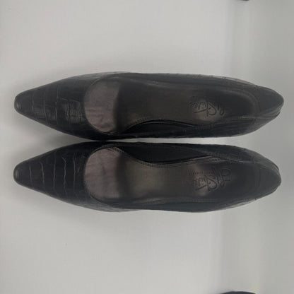 Life Stride Soft System Women's Shoes Sz 9 Black Faux Reptile Pumps 3" Heels