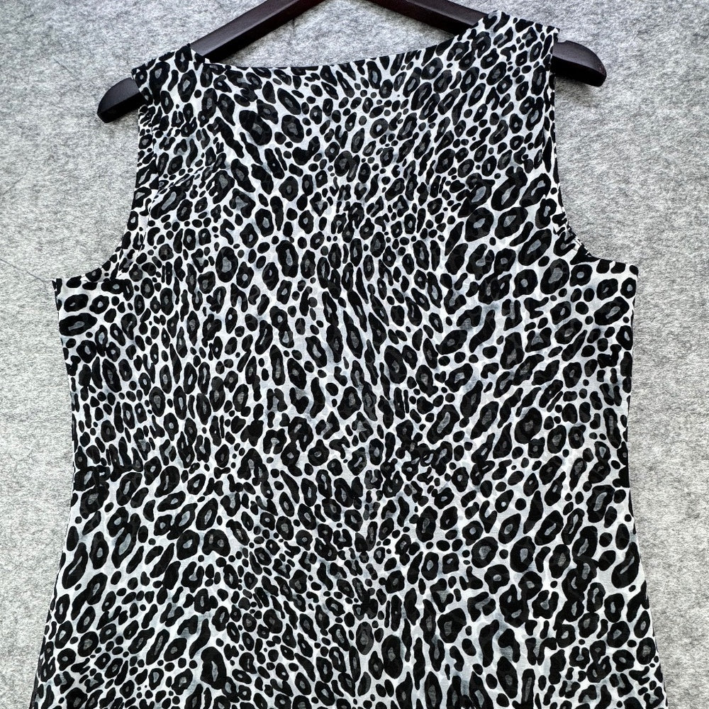 212 Collection Tank Top Women Sz Medium cowl neckline leopard print