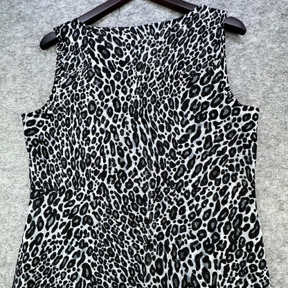 212 Collection Tank Top Women Sz Medium cowl neckline leopard print