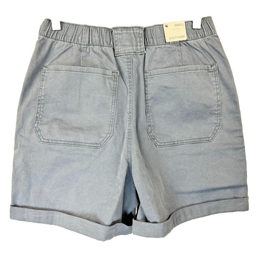 Gloria Vanderbilt Ladies Blue Utility Short Size S Zipper Pockets