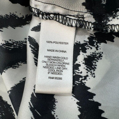 Express Women Top Sz XS Semi Sheer Zebra Black & White Round Neck Cap Sleeve