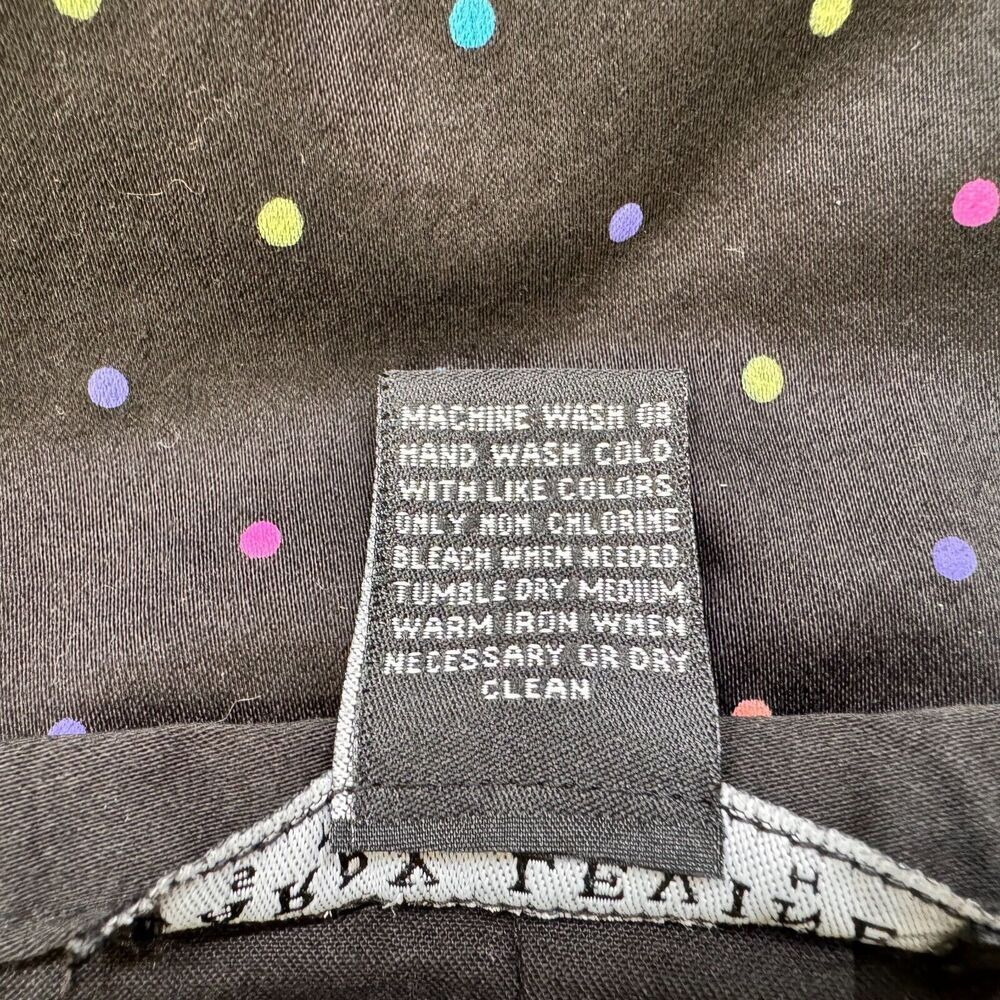 Larry Levine Skort Sz 8 Stretch Black with Multicolor Polka Dots