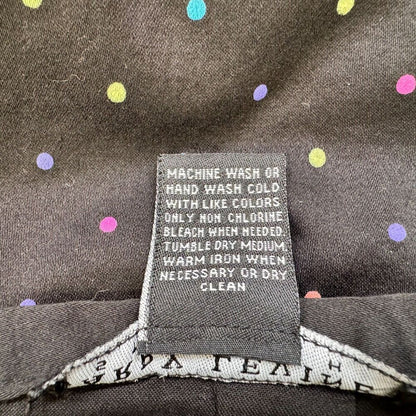 Larry Levine Skort Sz 8 Stretch Black with Multicolor Polka Dots
