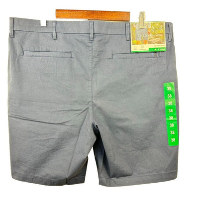 English Laundry Men Sz 38 Flat Front Textured Blue Short With Flex Waistband
