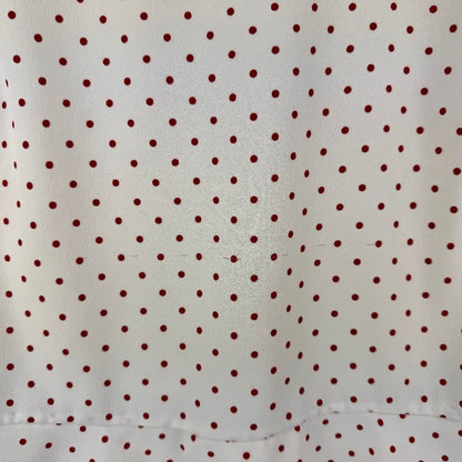 Talbots Ladies Top Sz 8 Sleeveless Cream and Red Polka Dots peplum side zipper
