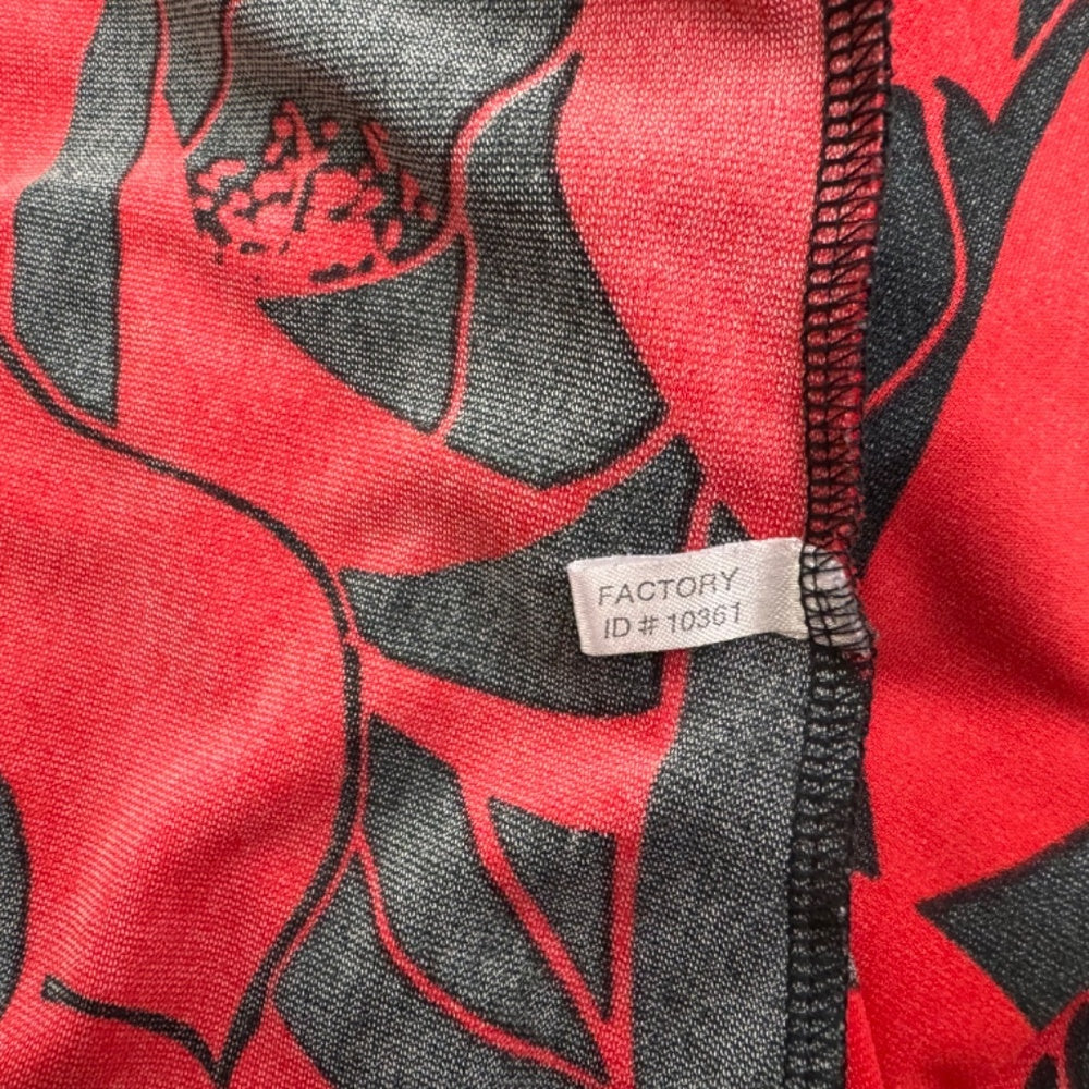 Falda Express línea A, talla M, corte acampanado y fluido, negro y rojo, cintura elástica