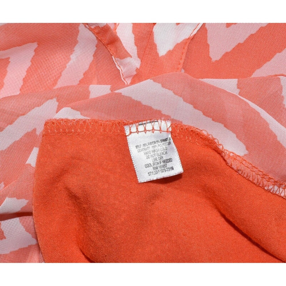 Femme by Tresics Sleeveless Geometric print Orange Blouse Stretch - Size Medium