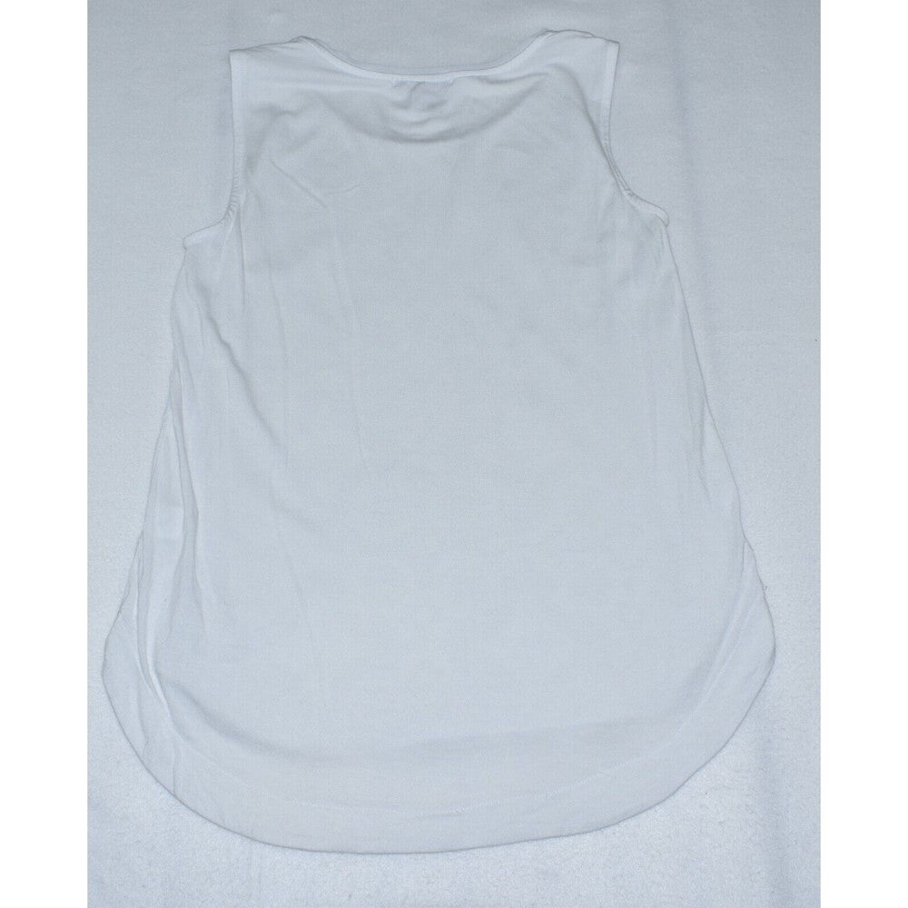 Liz Claiborne Sz M White Lace Tank Top Round Neck Sleeveless
