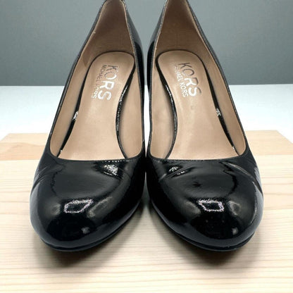Michael Kors Womens Dress Shoe Pump Sz 9 Black Patent Leather High Heel Stiletto