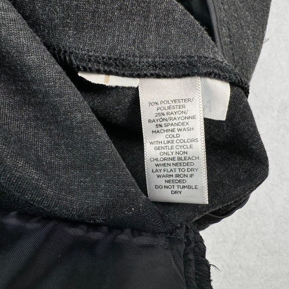Loft Marisa Skinny Pants Size 0 Dark Gray Slash Zippered Front Back Pockets