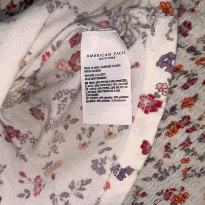 American Eagle Top Sz M Floral Off The Shoulder Ruched Peplum
