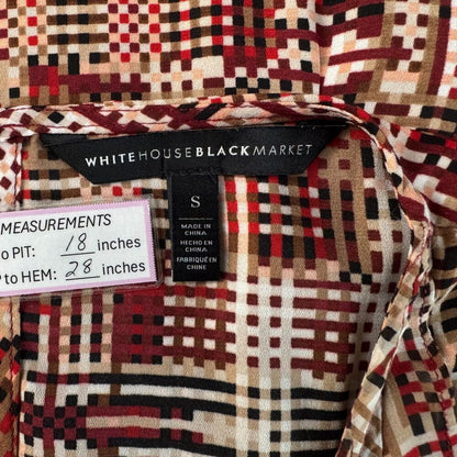 White House Black Market Sz S Geometric Print Asymmetrical Keyhole Sleeveless