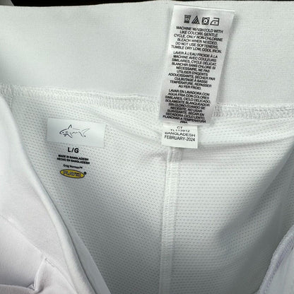 Greg Norman White Skort Sz L Tennis Golf Pockets Elastic Waist Mesh Short Liner