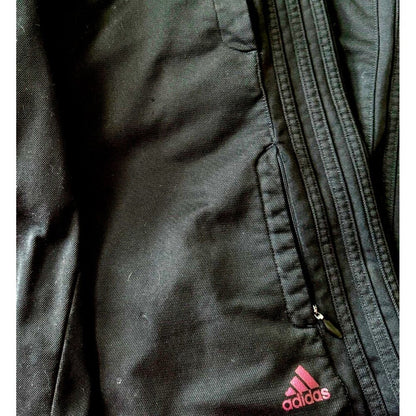 Adidas Track Sweatpants Men Sz M Solid Black 3 Stripes Each Side Basketball