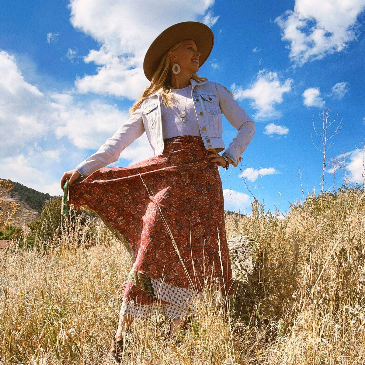 Darn Good Yarn Women's Recycled Sari Wrap Skirt Reversible Boho