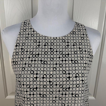 Max Studio Women Halter Top Size Small  Geometric Print Black Beige Sleeveless