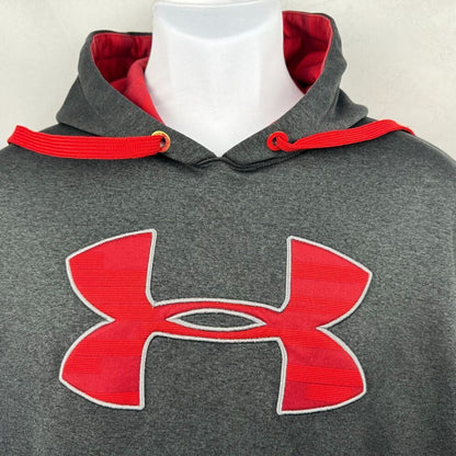 Under Armour Storm Men Hoodie Sz M Charcoal Sweatshirt Fleece Long Sleeve