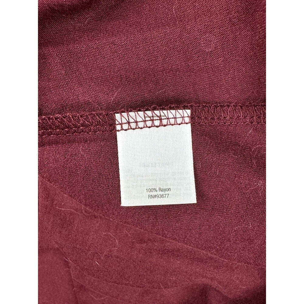 ANA Wine Burgundy short sleeve embellished top V-Neck - Size 1X