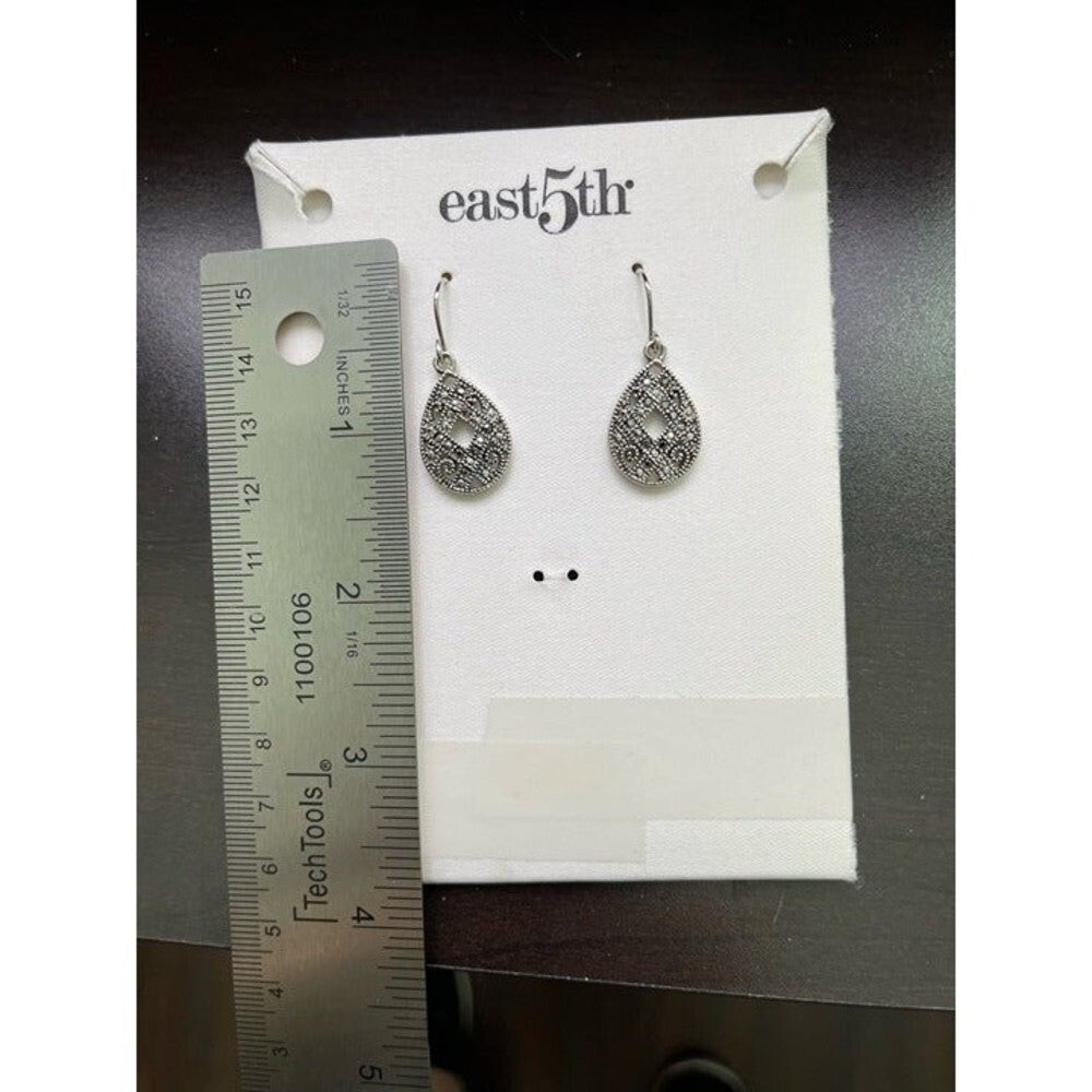 East 5th JCPenney Silver Tone Marcasite-Style Teardrop Necklace & Earrings Set