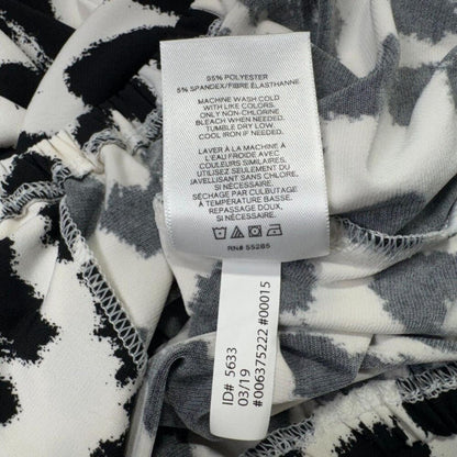 Express Women Halter Top Sz S Black Animal Print Faux Wrap VNeck Sleeveless