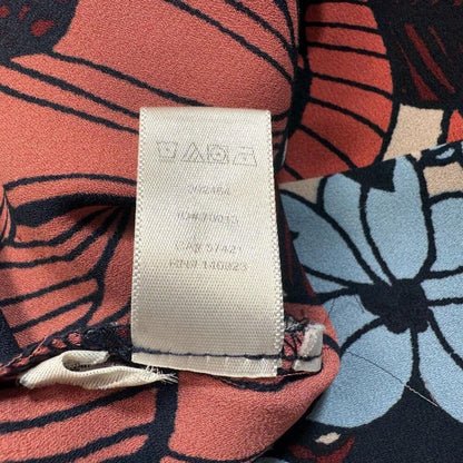 Loft Women Top Sz XS Henley Sleeveless Multicolor Floral Print