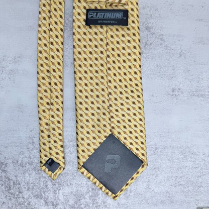 Platinum By Phatties Mens Tie Striped Yellow and Brown 57"x4"
