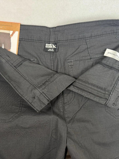 NWT Eddie Bauer Women's Ripstop Shorts Size 16 Black Outdoor Hiking Travel B2247