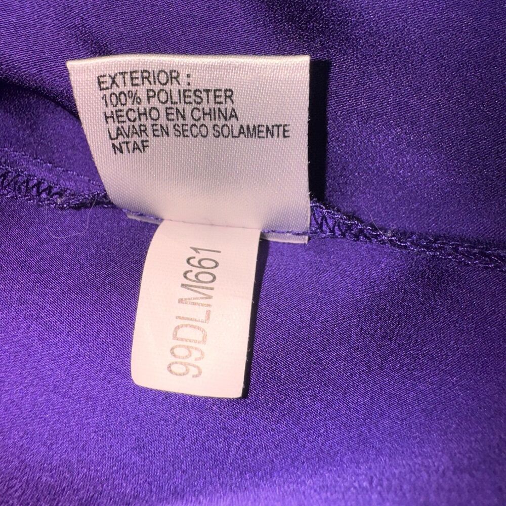 Antonio Melani Blouse Sz S Purple Button Up Collar Long Roll up Sleeves