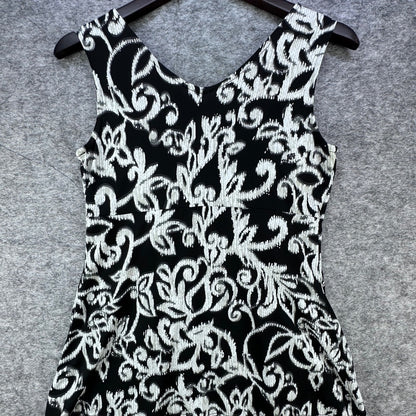 INC Tank Top Women Size Small Princess cut V-Neck pleated front black white