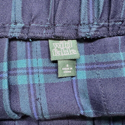 Wild Fable Plaid Skirt Sz S Pleated Blue Green School Girl