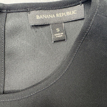 Banana Republic Women Blouse Sz S Black Sleeveless Cut Out Design Back Keyhole