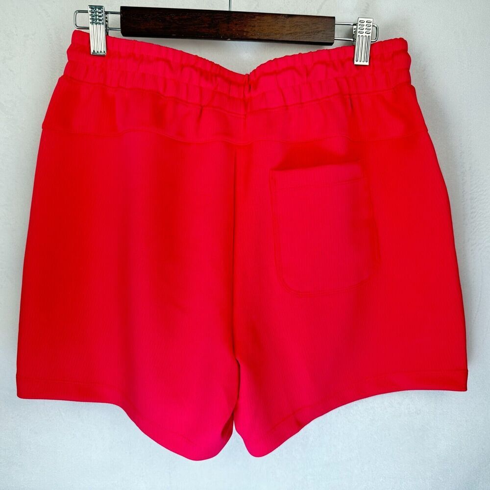 Pantalones cortos deportivos de mujer Mondetta, talla M, color sorbete de frambuesa, de tela scuba suave acanalada