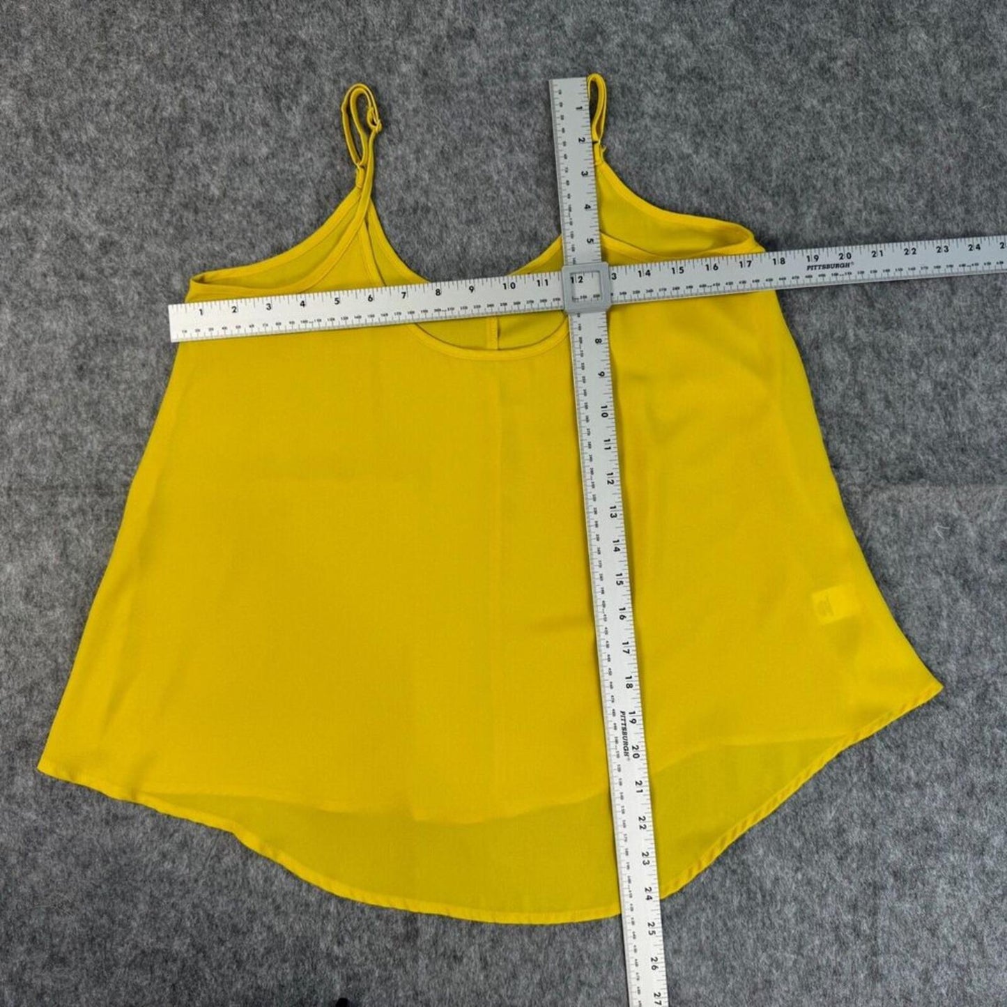 Apt 9 Women Sz S  Sheer Top Solid Yellow Adjustable Spaghetti Strap Chiffon