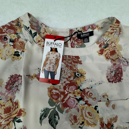 Buffalo David Bitton Women Sz M NWT Blouse Patch Pocket Back Keyhole