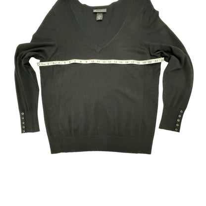 Lane Bryant Women’s Plus Size 18/20 Black V-Neck Lightweight Sweater Long Sleeve